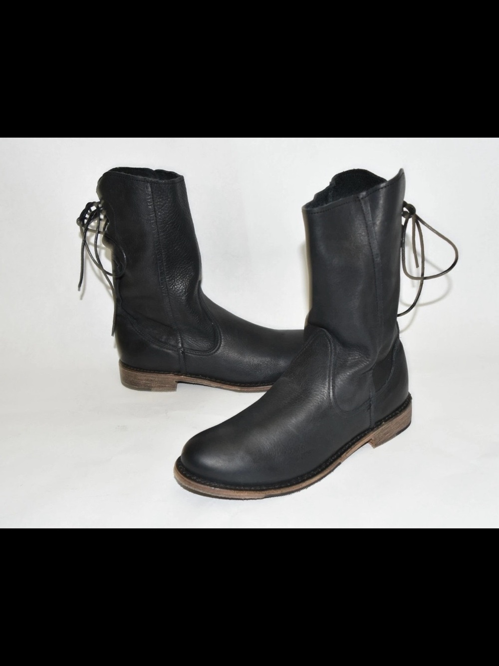 Walk-Over Vintage Boot Company "Erin" Black Boots Size 7 Lace Up Made in USA